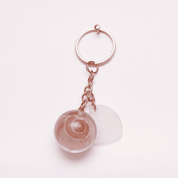 Keychain Snail Shell / White Glass - Image 2