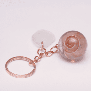 Keychain Snail Shell / White Glass