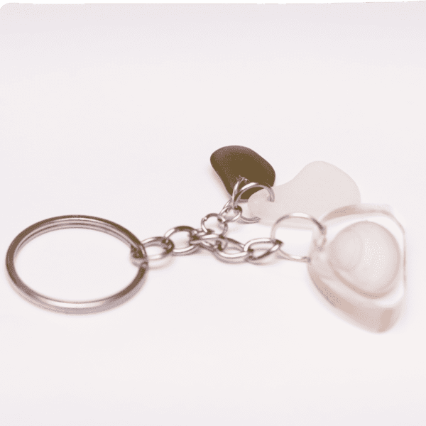 Keychain Mini Shell / White Glass / Green Glass - Image 2