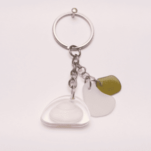 Keychain Mini Shell / White Glass / Green Glass