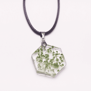 Necklace Green Flowers