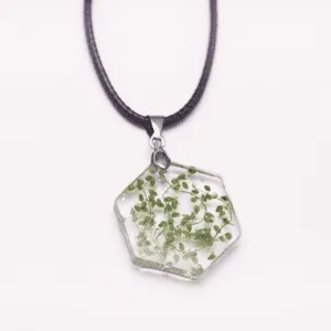 Necklace Green Flowers