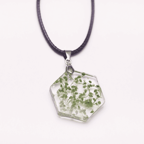 Necklace Green Flowers