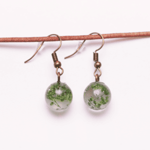 Earrings Green Flowers