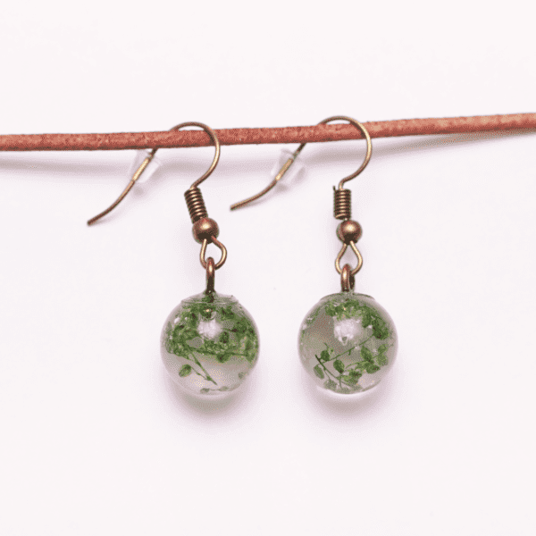 Earrings Green Flowers