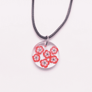 Child Necklace / Red Flowers