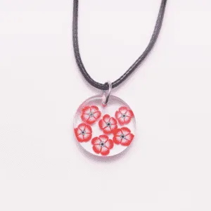 Child Necklace / Red Flowers