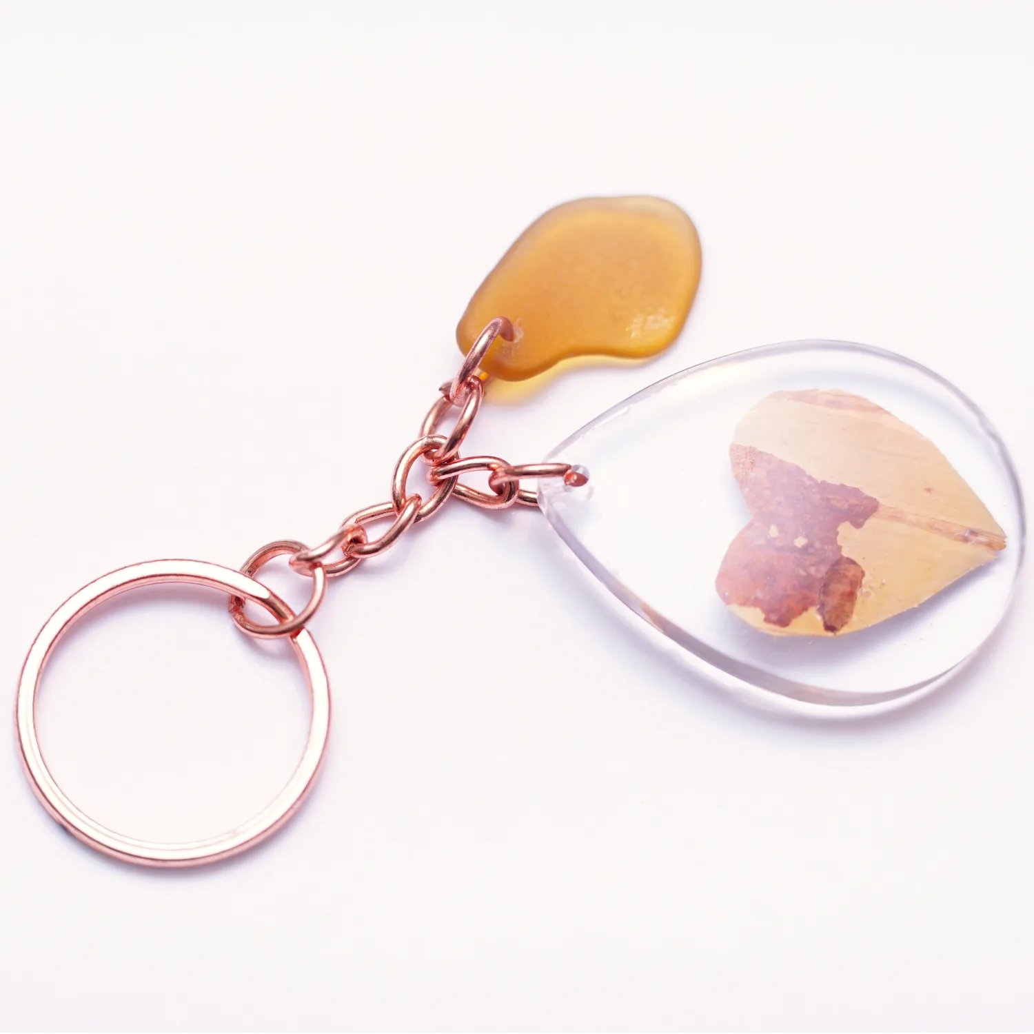 Keychain Birch Heart / Brown Glass - Image 2