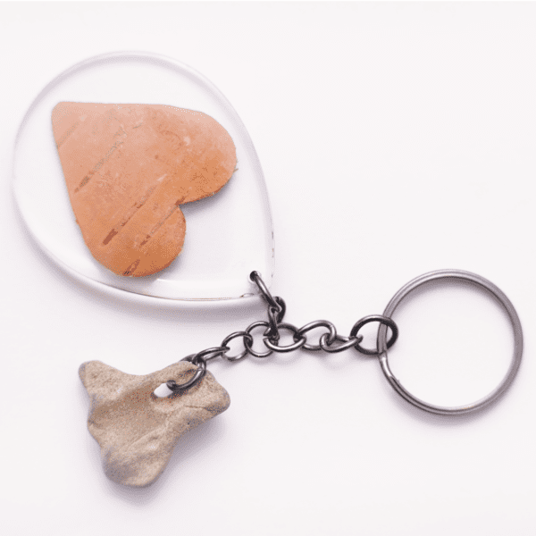 Keychain Birch Heart / Brown Glass - Image 3