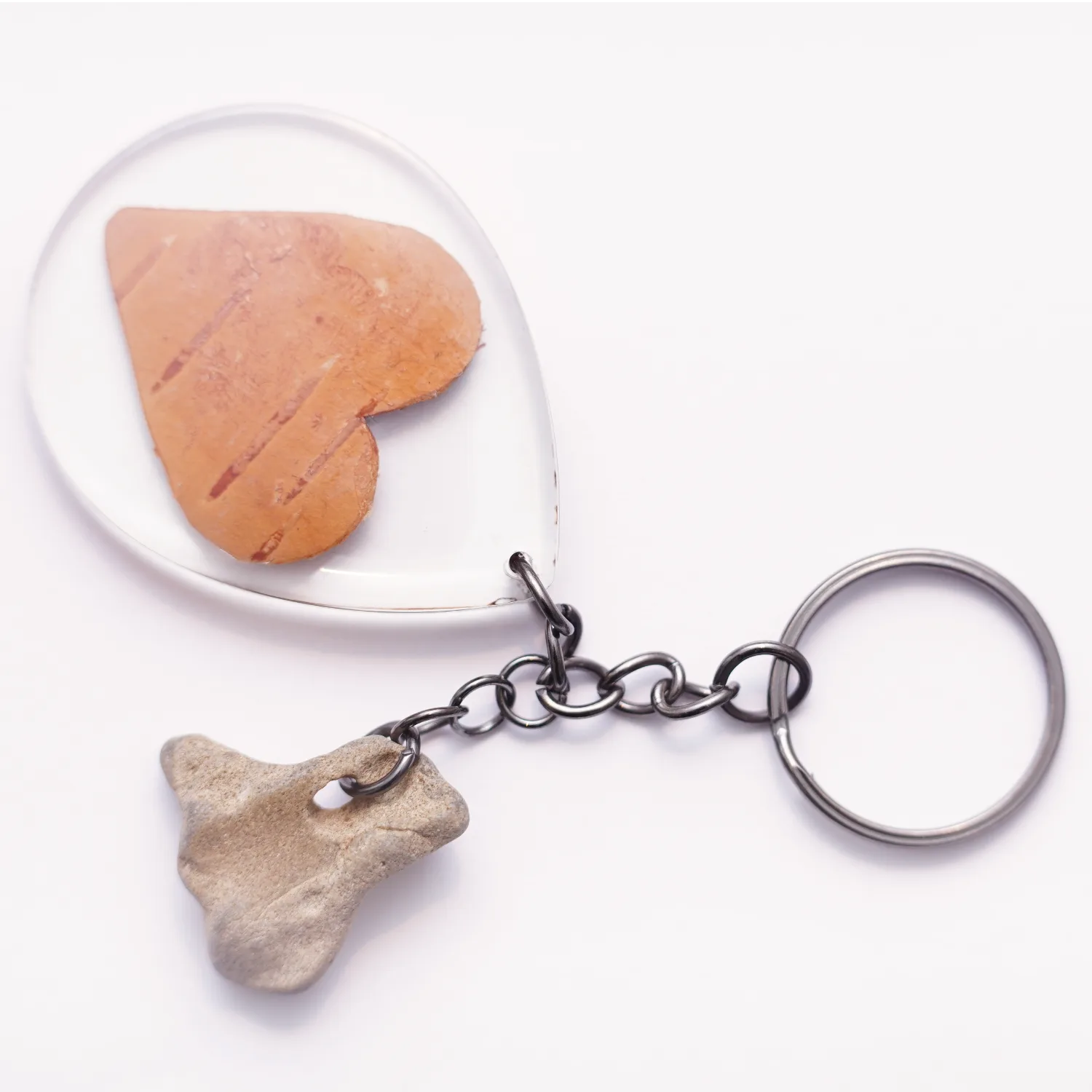 Keychain Birch Heart / Brown Glass - Image 3