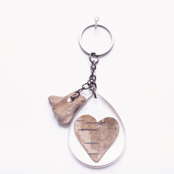 Keychain Birch Heart / Stone - Image 3
