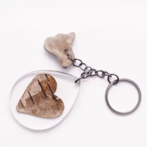 Keychain Birch Heart / Stone