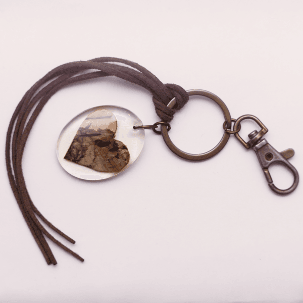 Keychain Birch Heart / Leather Ribbon - Image 2