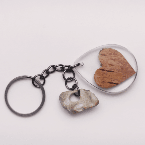 Keychain Birch Heart / Stone - Image 3