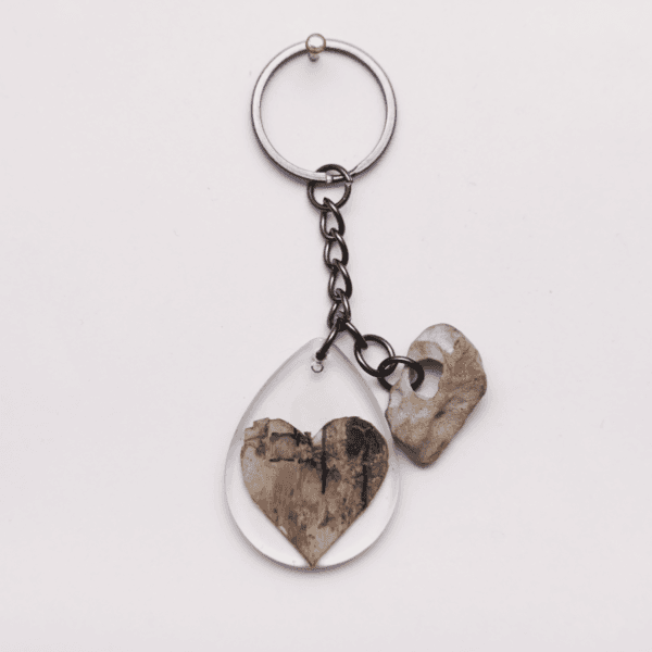 Keychain Birch Heart / Stone - Image 2