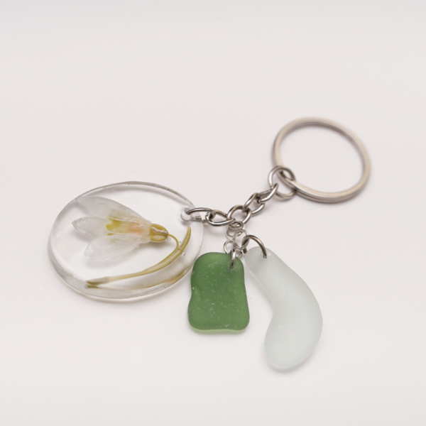 Keychain Snowdrop / White Glass / Green Glass - Image 2