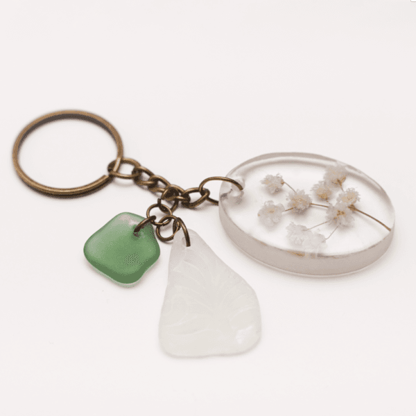 Keychain Baby's-Breath / White Glass / Green Glass - Image 2
